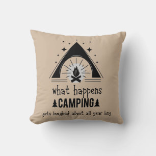 Coussin Ce qui s'est passé Camping Fun Camper Citation 