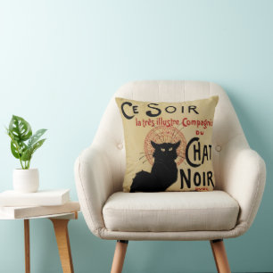 Coussin Ce Soir Conversation Noir Chat noir, Art Nouveau V
