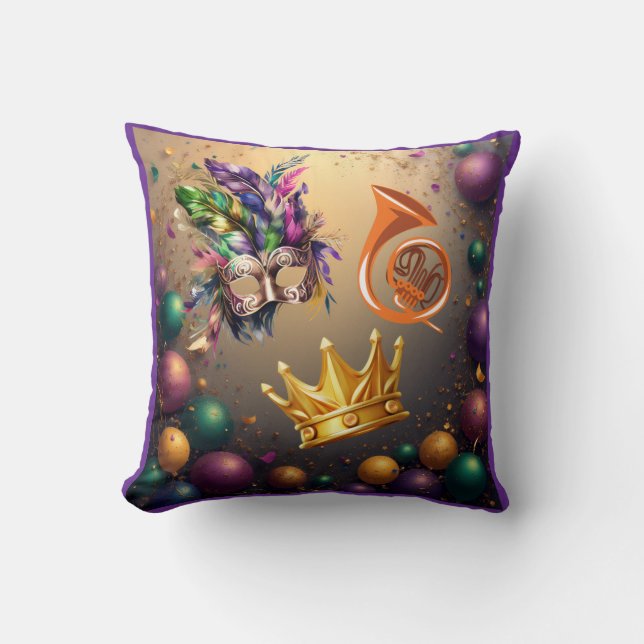 Coussin Celebrate Mardi Gras by Sommer Hamilton (Recto)