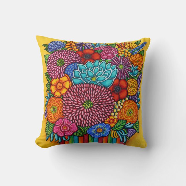 Coussin Célébration Bouquet Throw Pillo (Recto)