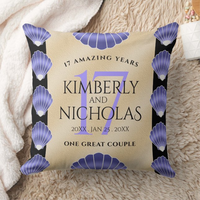 Coussin Célébration élégante du 17e anniversaire de mariag (Couverture)