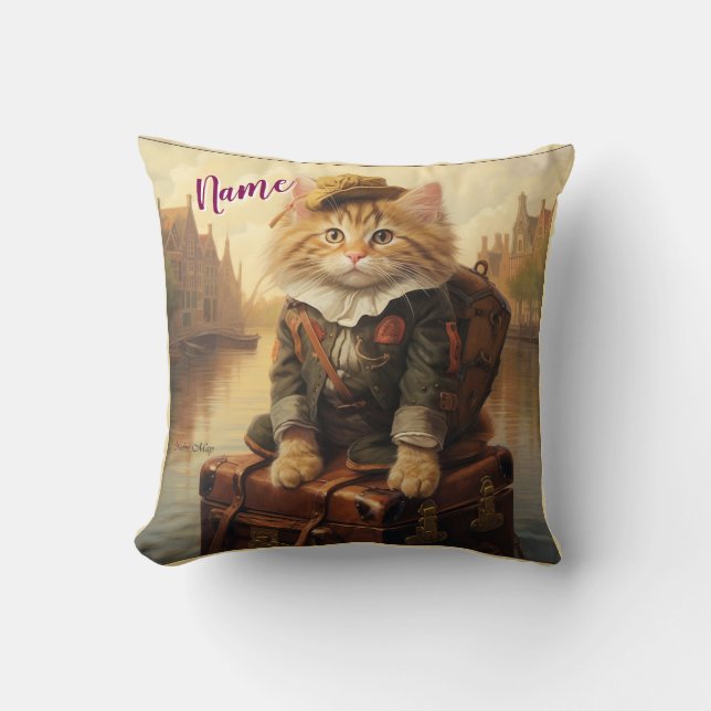 Coussin Célébrations d'hiver dans la neige, avec Kittens (Recto)