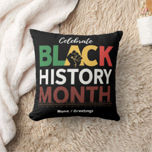 Coussin Célébrez le Mois de l'histoire des Noirs en honora