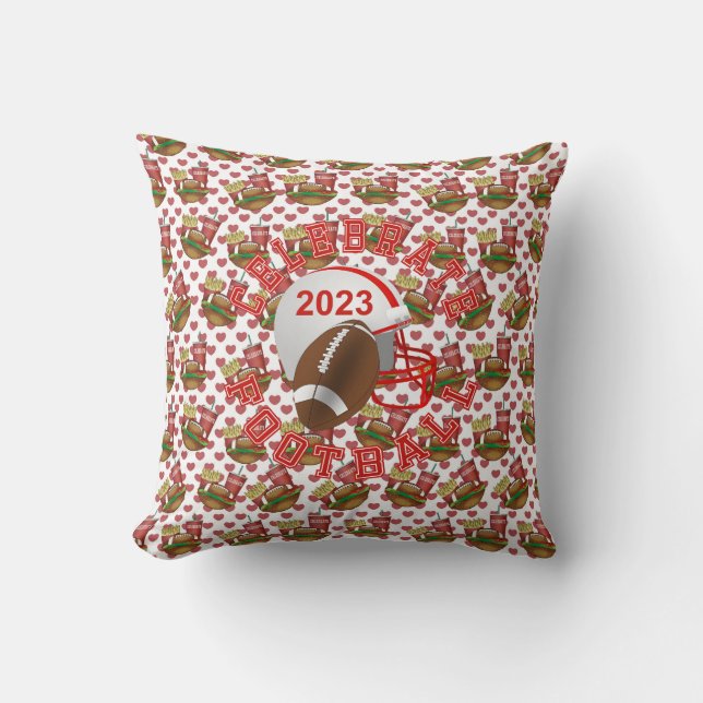 Coussin Célébrons les coeurs de football américain (Recto)