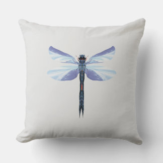 Coussin Celestial Dragonfly – Surreal Blue Insect Art Pill
