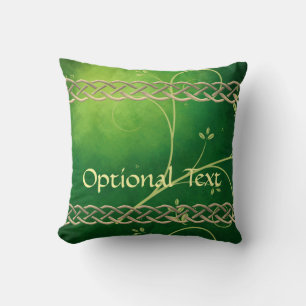 Coussin Céltic Green Knots & Feuilles
