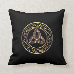 Coussin celtique métallique de noeud de trinité en
