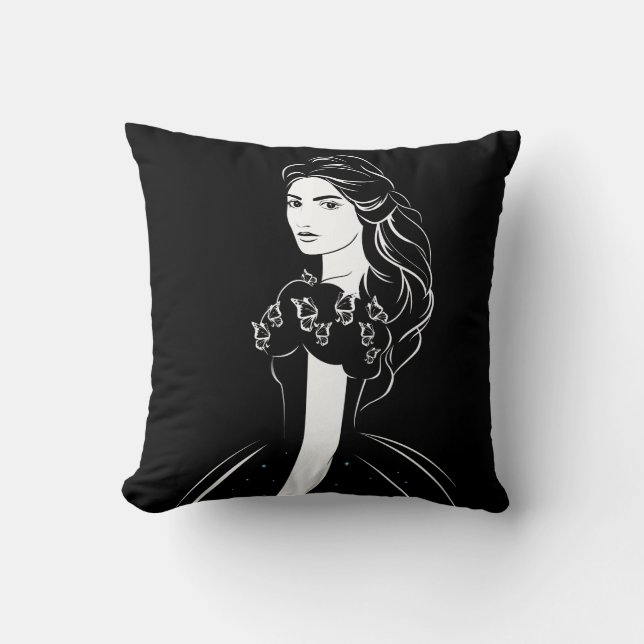 Coussin Cendrillon en noir (Recto)