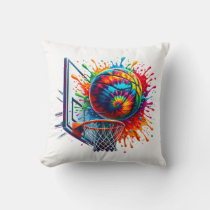 Coussin Cerceau de basketball Tie Dye couleur coloré