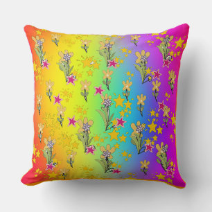 Coussin Cercle Arc-en-Ciel De Bouquets Floraux