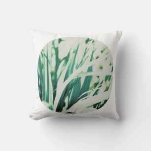 Coussin Cercle Blanc Herbe Vert Pâle Pastel