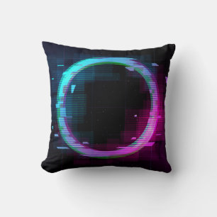Coussin Cercle de jachère à ondes vapeur Synthwave avec b