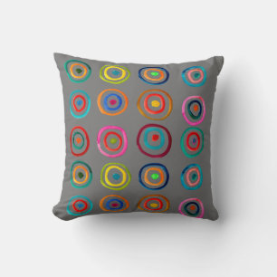 Coussin Cercles arc-en-ciel coloré mignon whimsical