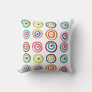 Coussin Cercles arc-en-ciel joliment colorés gémissant