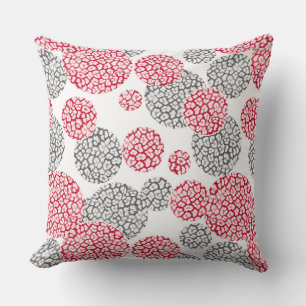 Coussin Cercles avec imprimé léopard gris et rouge