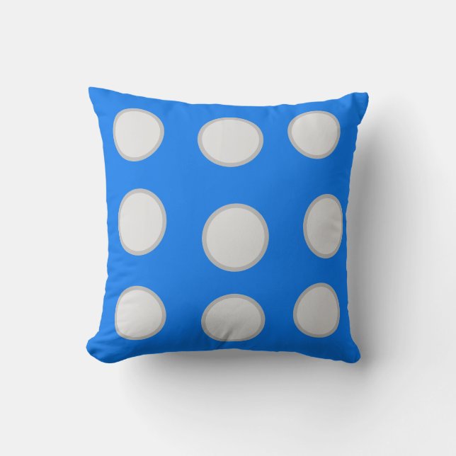 Coussin Cercles bleus et gris (Recto)