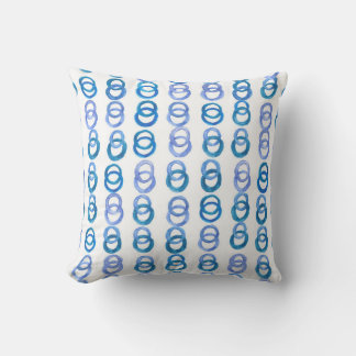 Coussin Cercles bleus : point de polka aquarelle
