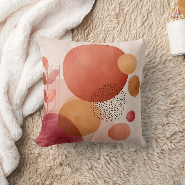 Coussin Cercles Boho Abstraits /Terracotta chaude (Couverture)