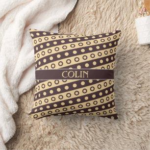 Coussin Cercles Chocolat beige Motif minimal