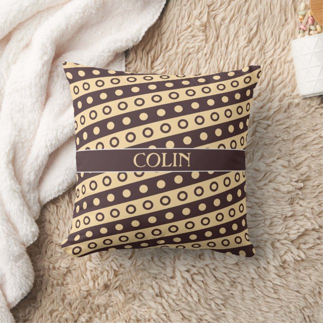Coussin Cercles Chocolat beige Motif minimal (Couverture)