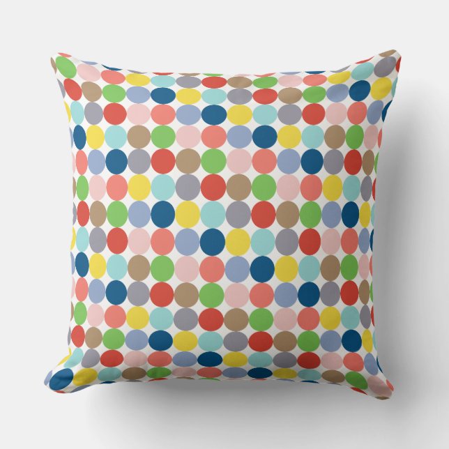Coussin cercles colorés de couleur pastel... (Recto)