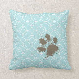 Coussin Cercles de bleus layette ; Pawprint drôle