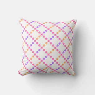 Coussin Cercles de couleur ipanema et carrés sur blanc