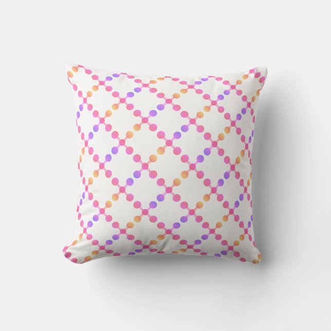 Coussin Cercles de couleur ipanema et carrés sur blanc (Recto)