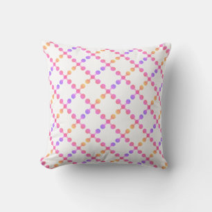 Coussin Cercles et carrés colorés Ipanema sur fond blanc