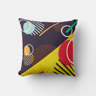 Coussin Cercles et lignes Abstraits colorés