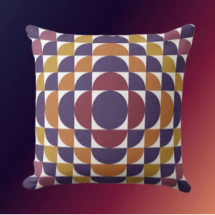Coussin Cercles géométriques rétro Lancer l'oreiller