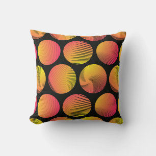 Coussin cercles graphiques sans couture motif en orange sh