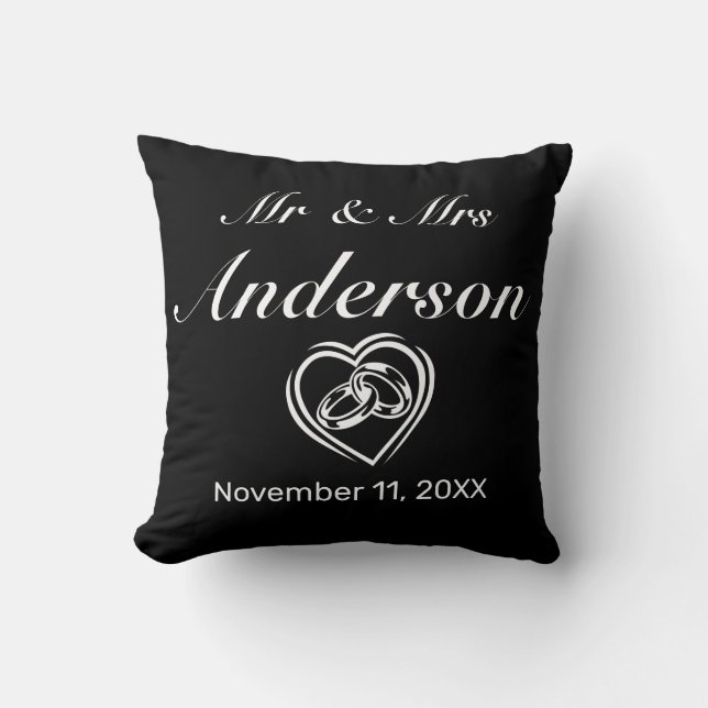 Coussin Cercles minimalistes Mariages modernes Coeur (Recto)