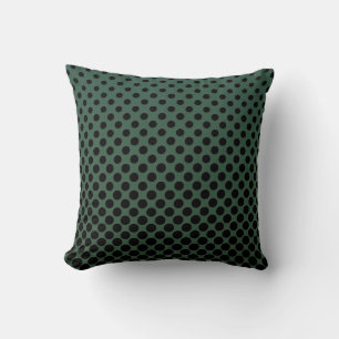 Coussin Cercles noirs en cascade sur fond vert foncé
