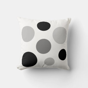 Coussin Cercles noirs et gris modernes sur fond blanc