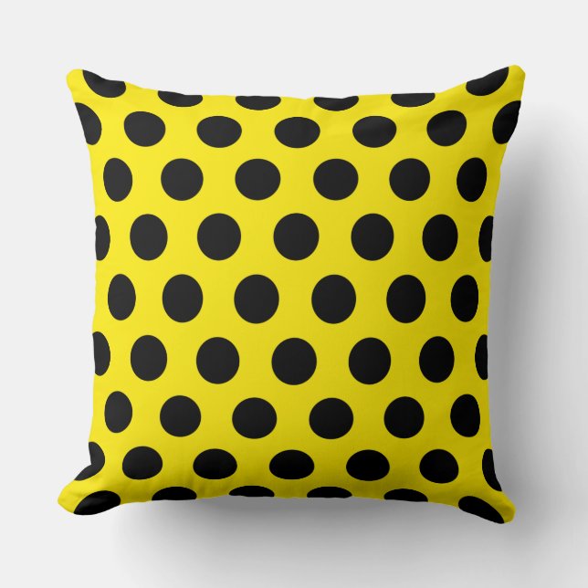Coussin Cercles noirs sur Arrière - plan jaune (Recto)