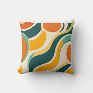 Coussin Cercles orange et flux de couleurs