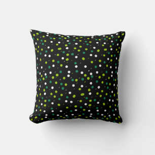 Coussin Cercles Points Colorés Art Abstrait Vert