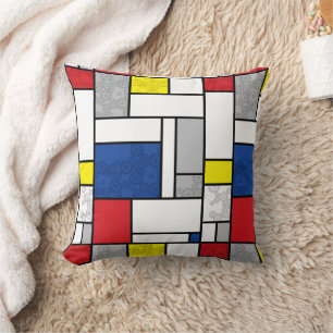 Coussin Cercles Rétro Mondrial Minimaliste De Stijl Mod Ar