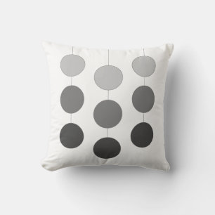 Coussin Cercles suspendus gris argent élégants sur fond bl