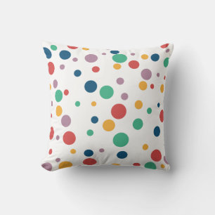 Coussin "Cercles Whimsical : A Vibrant Polka Dot Extravaga