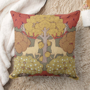 Coussin Cerf & Arbre, Écureuil, Oiseau, Baies Rowan Art No
