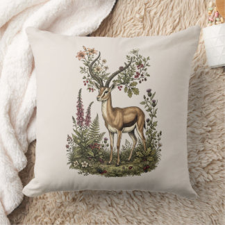 Coussin Cerf aux fleurs sauvages 