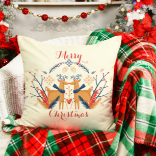 Coussin Cerf scandinave Nordic Merry Design de Noël