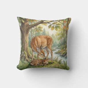 Coussin Cerfs des Bois Maman et Bébé Enfants