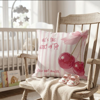 Coussin Cerise sur le dessus Rose Rouge Rétro Arc Été Douc