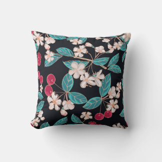 Coussin Cerises savoureuses et juteuses. Arrière - plan tr
