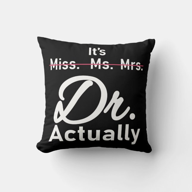 Coussin C'est drôle, Mlle Mme Dr. Dr. (Recto)