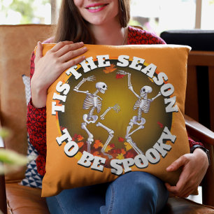 Coussin C'est la saison Happy Skeletons