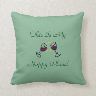 Coussin C'est mon endroit heureux ! Vert